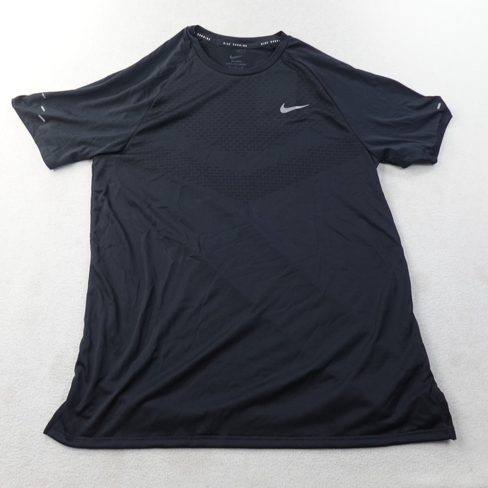 Nike Stride Dri-FIT ADV Running Shirt Mens S Black Reflective HV5203 NWT